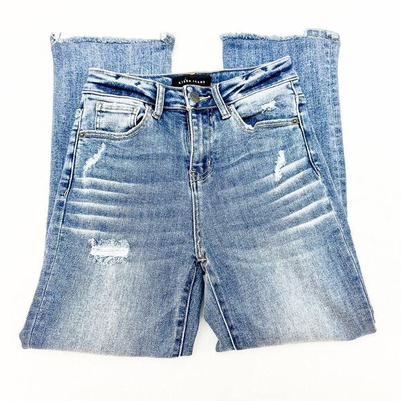 Risen Ripped Distressed Ripped Bootcut Flared Denim Jeans Size 0/24 - Picture 4 of 9